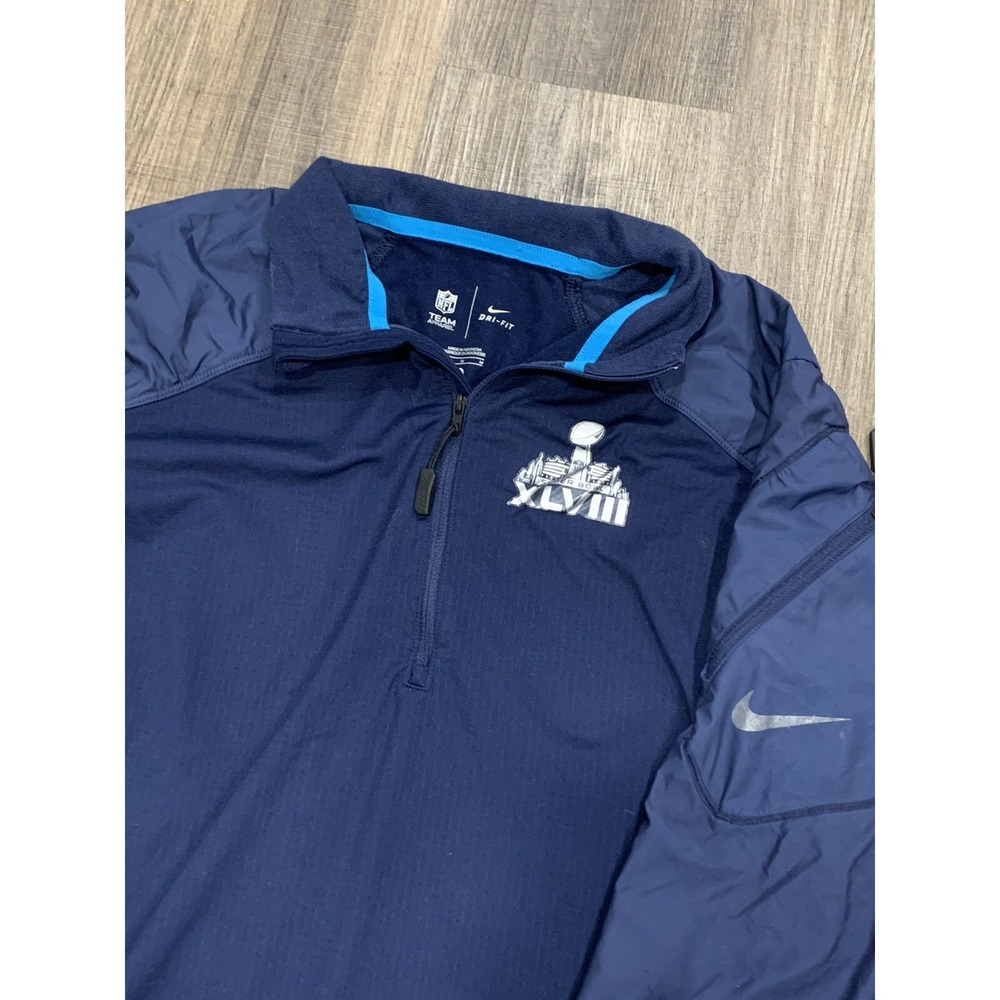 NIKE Super Bowl XLVlll Dri-Fit Team 3/4 Zip Jacket Long Sleeve Men's Size M